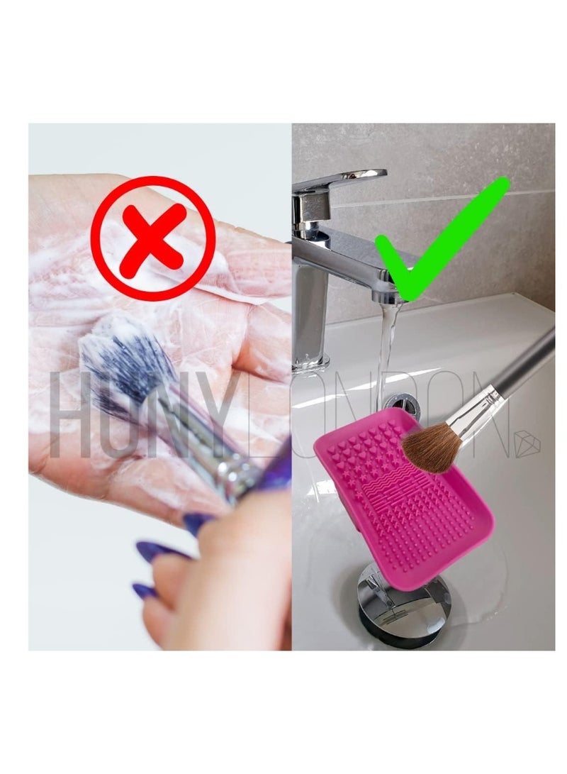 Silicone makeup brush cleaner, collapsible bowl, multi-functional - Image 3